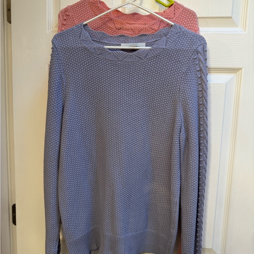 Set of 2 pink and purple Ann Taylor Loft sweaters